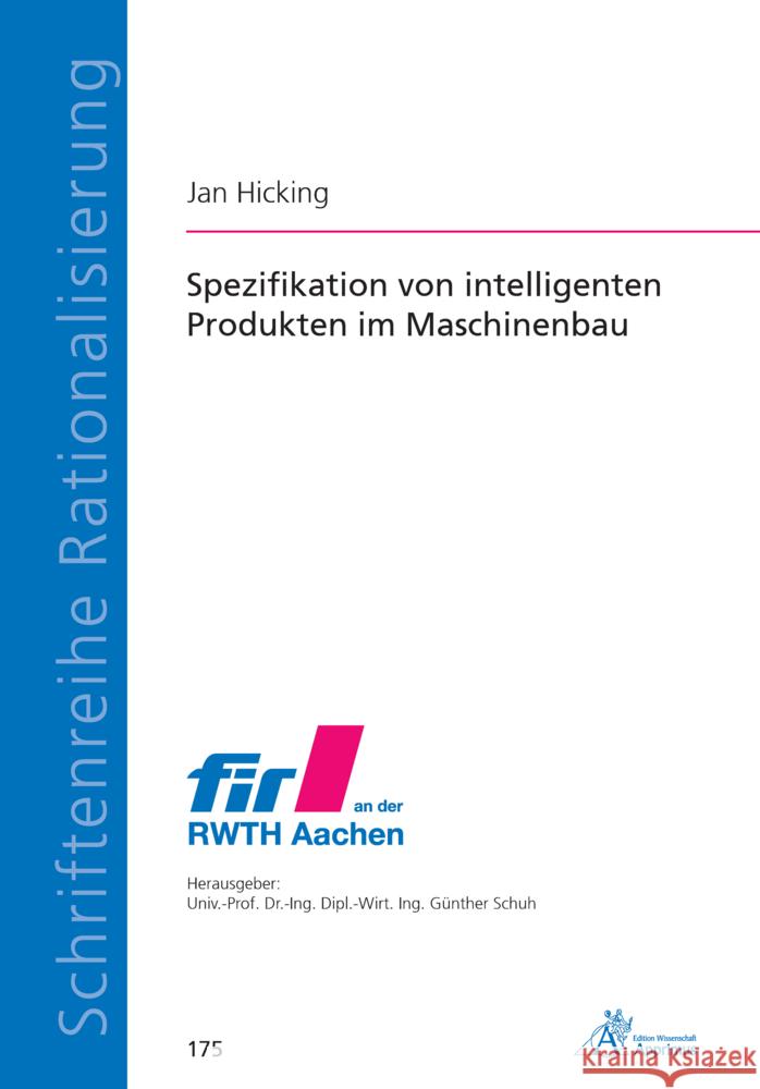 Spezifikation von intelligenten Produkten im Maschinenbau Hicking, Jan 9783863599041 Apprimus Verlag - książka