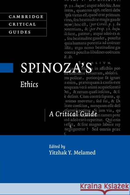 Spinoza's Ethics: A Critical Guide Yitzhak Y. Melamed 9781107542822 Cambridge University Press - książka