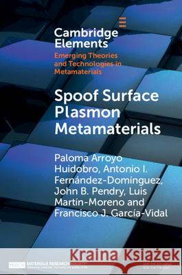 Spoof Surface Plasmon Metamaterials Paloma Arroyo Huidobro Antonio I. Fernandez-Dominguez John B. Pendry 9781108451055 Cambridge University Press - książka