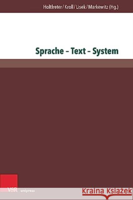 Sprache - Text - System  9783847115144 V&R unipress - książka