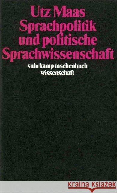 Sprachpolitik und politische Sprachwissenschaft : Sieben Studien Maas, Utz 9783518283998 Suhrkamp - książka