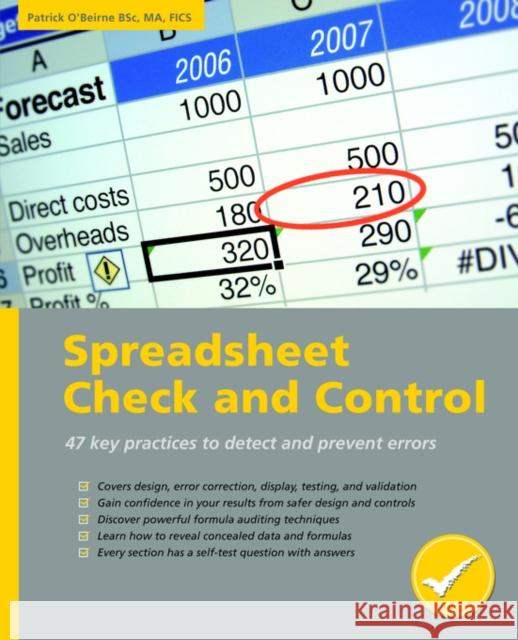 Spreadsheet Check and Control O'Beirne, Patrick R. 9781905404001 Systems Publishing - książka