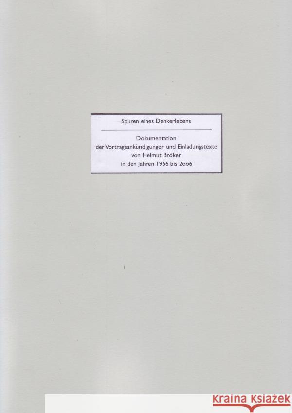 Spuren eines Denkerlebens Bröker, Helmut 9783759833419 epubli - książka