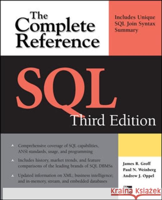 SQL the Complete Reference, 3rd Edition Groff, James 9780071592550  - książka