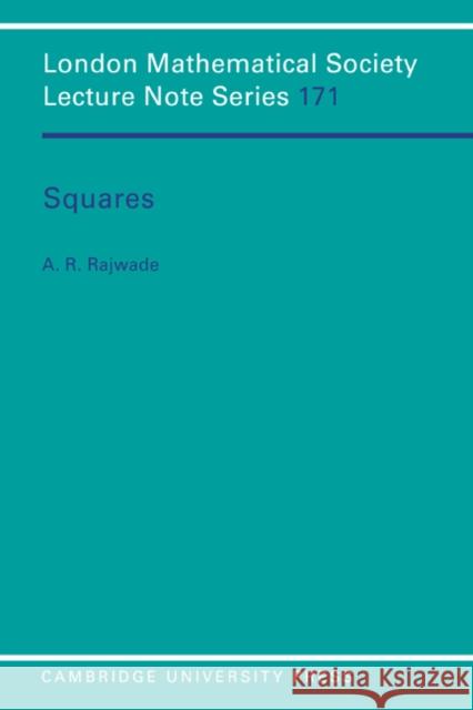 Squares A. R. Rajwade J. W. S. Cassels N. J. Hitchin 9780521426688 Cambridge University Press - książka