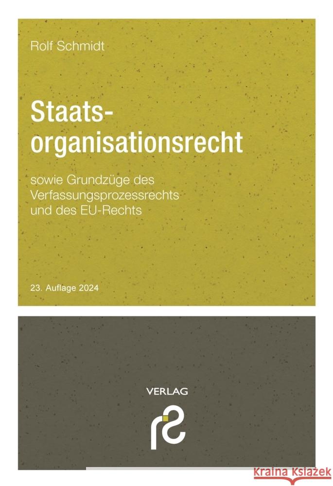 Staatsorganisationsrecht Schmidt, Rolf 9783866512634 Schmidt (Rolf), Grasberg - książka