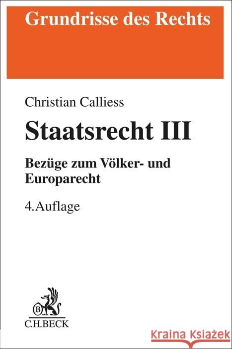 Staatsrecht III Calliess, Christian 9783406795671 Beck Juristischer Verlag - książka