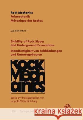 Stability of Rock Slopes and Underground Excavations / Standfestigkeit Von Felsböschungen Und Untertagebauten: Contributions to the Josef-Stini-Colloq Müller, Leopold 9783211809587 Springer - książka