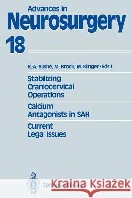 Stabilizing Craniocervical Operations Calcium Antagonists in Sah Current Legal Issues: Proceedings of the 40th Annual Meeting of the Deutsche Gesellsc Bushe, K. -A 9783540519676 Springer - książka