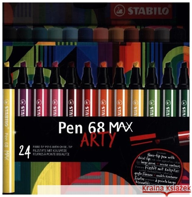 STABILO Pen 68 MAX - ARTY - 24er Pack - mit 24 verschiedenen Farben  4006381590037 Stabilo International (Nonbook) - książka