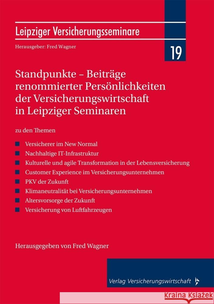 Standpunkte - Beiträge renommierter Persönlichkeiten der Versicherungswirtschaft in Leipziger Seminaren Röcker, Mathias, Schloissnik, Sebastian, Schmitz-Gielsdorf, Paul 9783963294877 VVW GmbH - książka