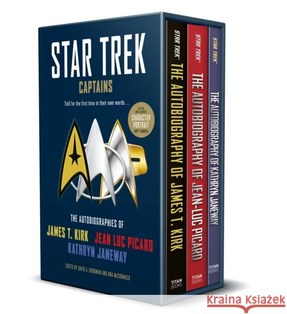 Star Trek Captains - The Autobiographies: Boxed set with slipcase and character portrait art of Kirk, Picard and Janeway a utobiographies David A. Goodman 9781803362168 Titan Books Ltd - książka