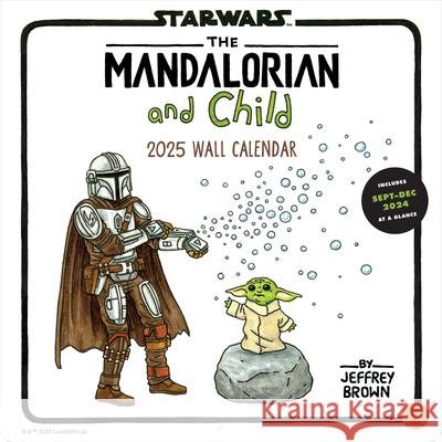 Star Wars The Mandalorian and Child 2025 Wall Calendar Jeffrey Brown 9781797230009 Chronicle Books - książka