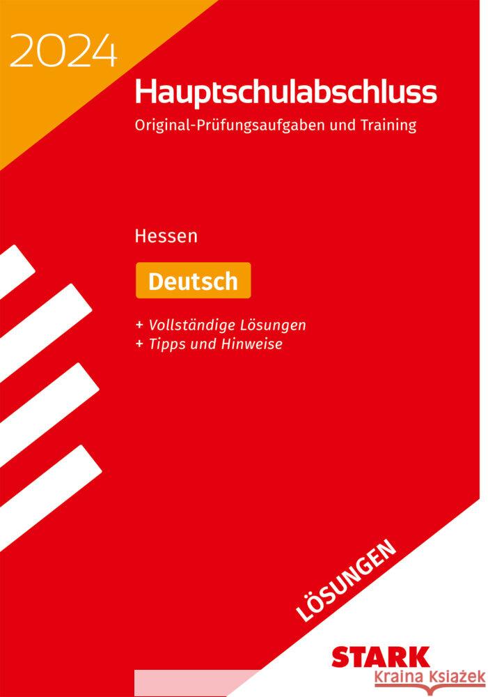 STARK Lösungen zu Original-Prüfungen und Training Hauptschulabschluss 2024 - Deutsch - Hessen  9783849057930 Stark Verlag - książka