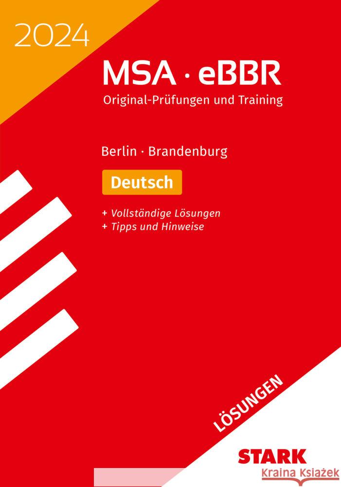 STARK Lösungen zu Original-Prüfungen und Training MSA/eBBR 2024 - Deutsch - Berlin/Brandenburg  9783849059064 Stark Verlag - książka