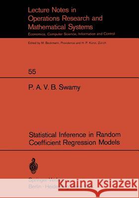 Statistical Inference in Random Coefficient Regression Models P. a. V. B. Swamy 9783540056034 Springer - książka