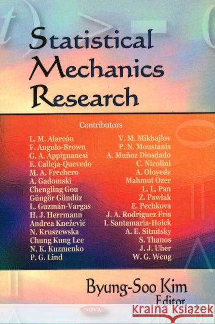 Statistical Mechanics Research Byung-Soo Kim 9781604560299 Nova Science Publishers Inc - książka