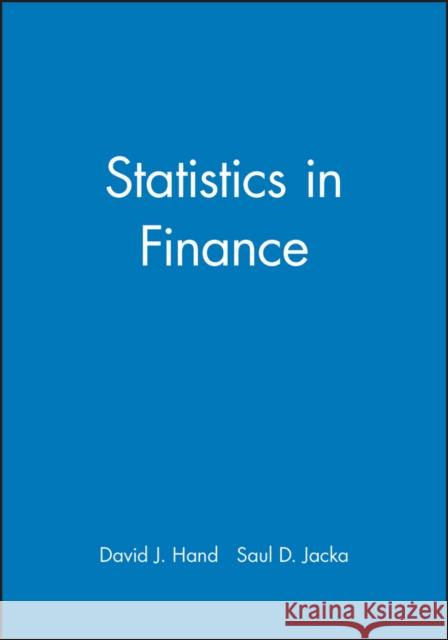 Statistics in Finance Hand 9780470711095 John Wiley & Sons - książka