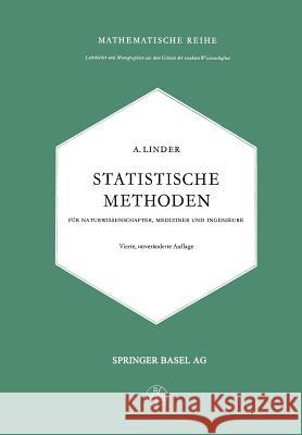 Statistische Methoden: Für Naturwissenschafter, Mediziner und Ingenieure Linder 9783034840057 Birkhauser Verlag AG - książka