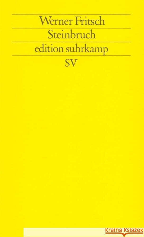 Steinbruch Fritsch, Werner 9783518115541 Suhrkamp Verlag - książka