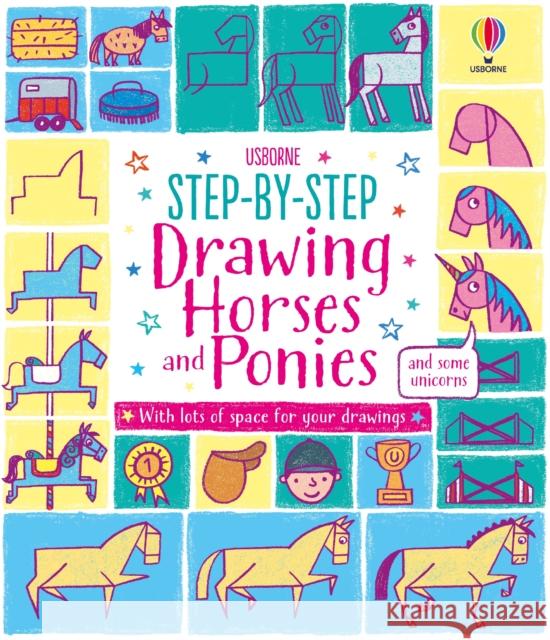 Step-by-step Drawing Horses and Ponies Fiona Watt 9781474933780 Usborne Publishing Ltd - książka