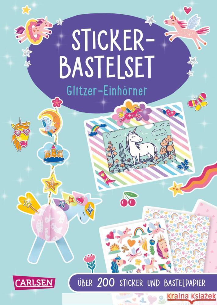 Sticker-Bastelset: Glitzer-Einhörner Poitier, Anton 9783551191885 Carlsen - książka