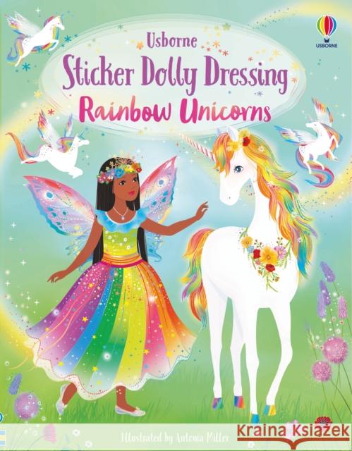 Sticker Dolly Dressing Rainbow Unicorns Fiona Watt 9781803707747 Usborne Publishing Ltd - książka