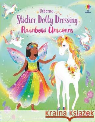 Sticker Dolly Dressing Rainbow Unicorns Fiona Watt Antonia Miller 9781805317333 Usborne Books - książka