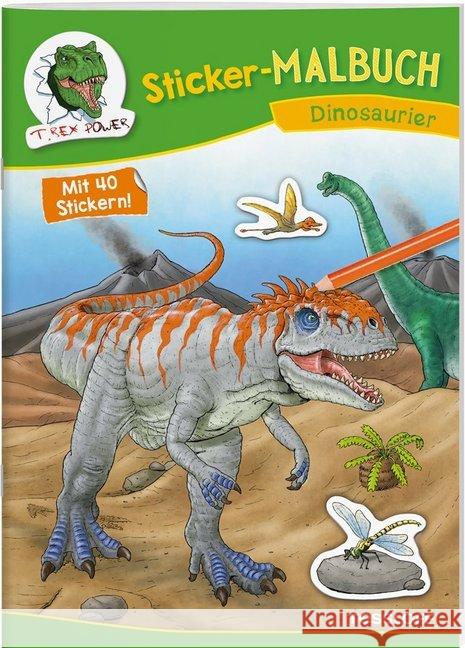 Sticker-Malbuch Dinosaurier : Mit 40 Stickern!  9783788639563 Tessloff - książka