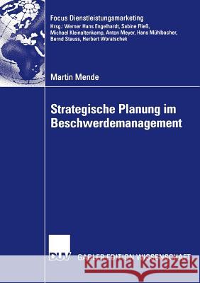 Strategische Planung Im Beschwerdemanagement Stauss, Prof Dr Bernd 9783835005648 Deutscher Universitatsverlag - książka