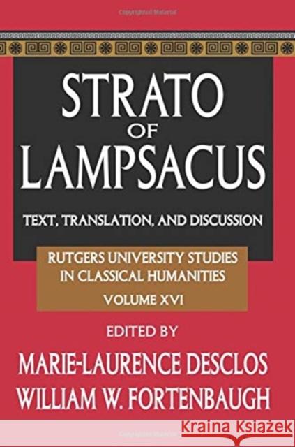 Strato of Lampsacus: Text, Translation and Discussion William Fortenbaugh 9781138515062 Routledge - książka