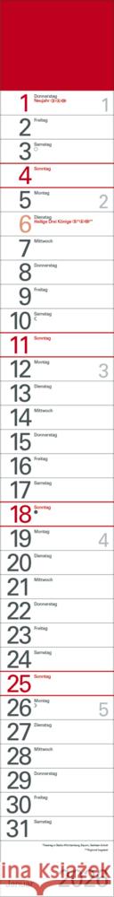 Streifenplaner Rot 2026  9783731884835 Korsch - książka