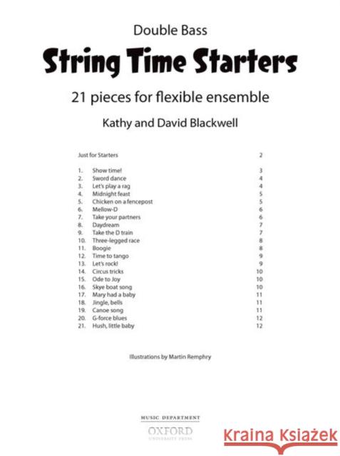 String Time Starters Bass Book: 21 Pieces for Flexible String Ensemble Kathy Blackwell David Blackwell  9780193411616 Oxford University Press - książka