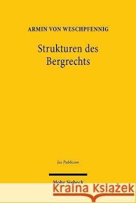 Strukturen Des Bergrechts: Verfassungs- Und Verwaltungsdogmatische Grundfragen Im Lichte Des Eigentums-, Umwelt- Und Ressourcenschutzes Von Weschpfennig, Armin 9783161617706 Mohr Siebeck - książka