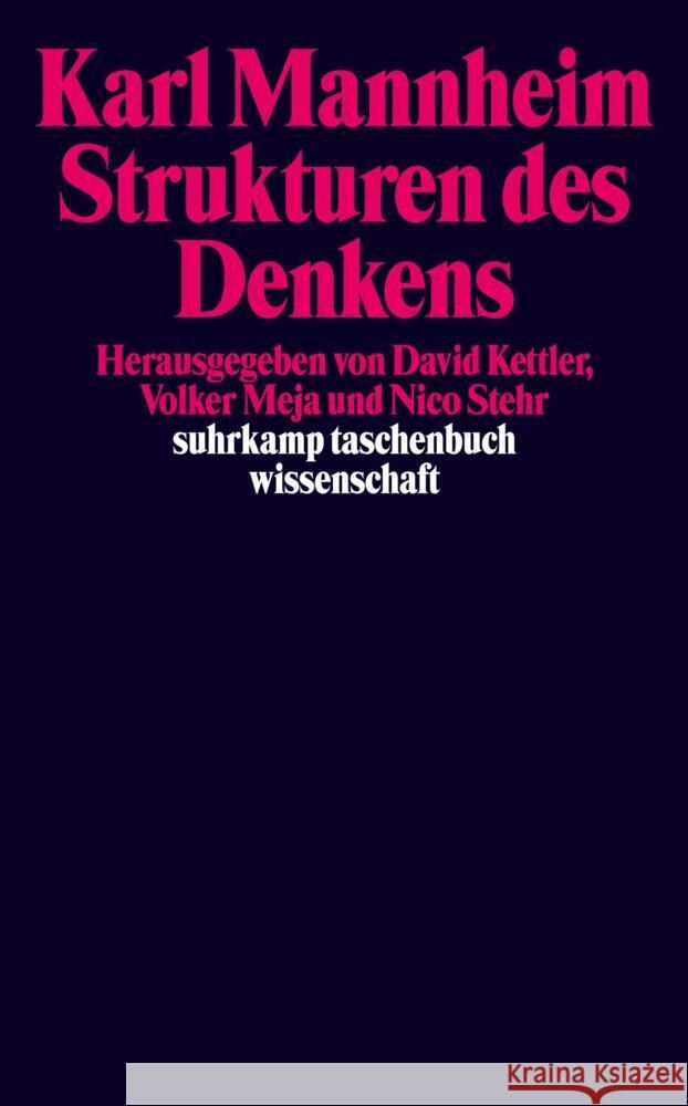 Strukturen des Denkens Mannheim, Karl 9783518278987 Suhrkamp Verlag - książka