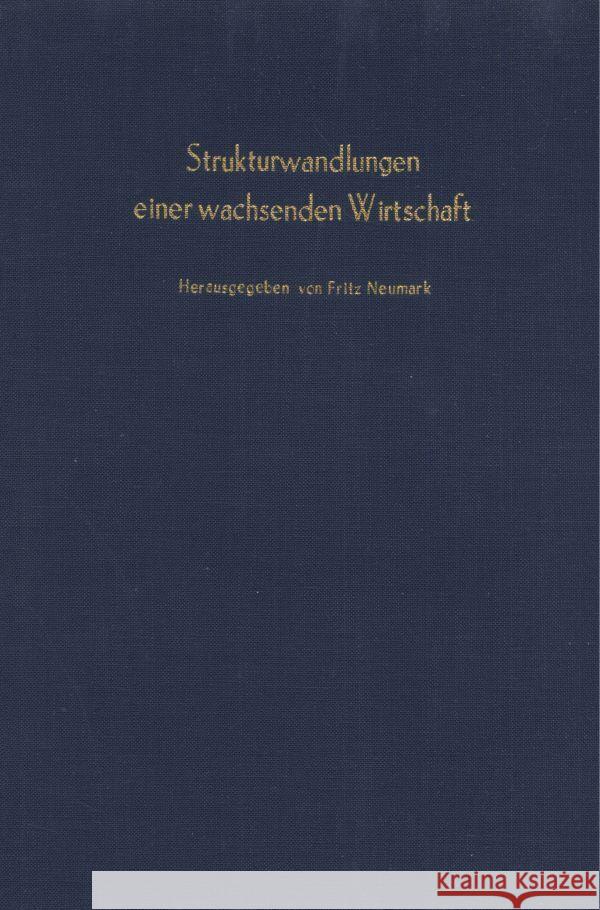 Strukturwandlungen einer wachsenden Wirtschaft.  9783428015078 Duncker & Humblot - książka