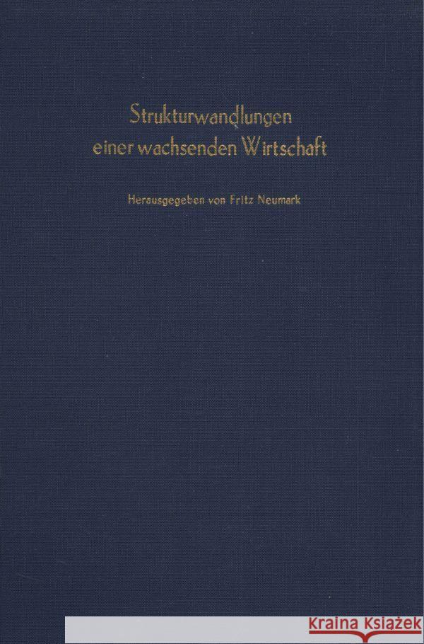 Strukturwandlungen einer wachsenden Wirtschaft.  9783428015085 Duncker & Humblot - książka