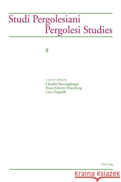 Studi Pergolesiani- Pergolesi Studies Claudio Bacciagaluppi Hans-Guenter Ottenberg Luca Zoppelli 9783034312066 Peter Lang AG, Internationaler Verlag der Wis - książka