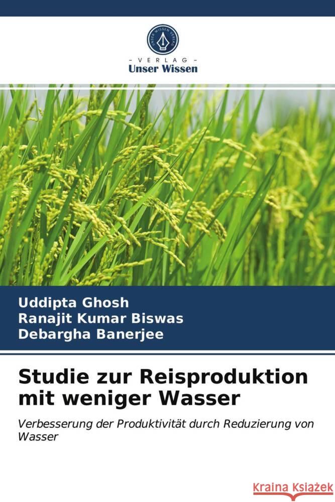 Studie zur Reisproduktion mit weniger Wasser Ghosh, Uddipta, Biswas, Ranajit Kumar, Banerjee, Debargha 9786203999457 Verlag Unser Wissen - książka