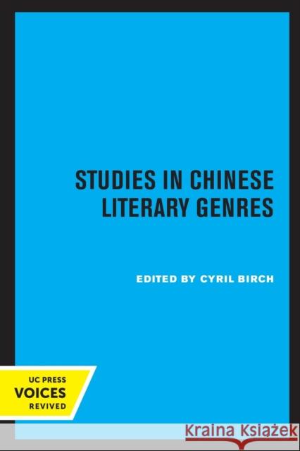 Studies in Chinese Literary Genres  9780520308855 University of California Press - książka