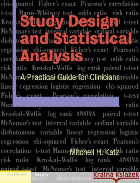 Study Design and Statistical Analysis Katz, Mitchell 9780521534079  - książka