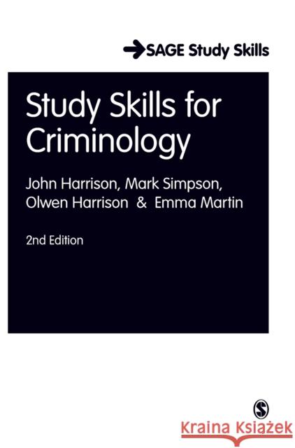 Study Skills for Criminology  9781849207935 SAGE Publications Ltd - książka