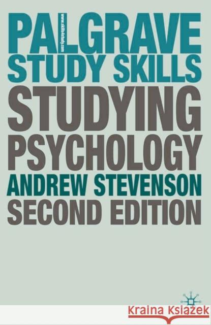 Studying Psychology A Stevenson 9780230517820  - książka