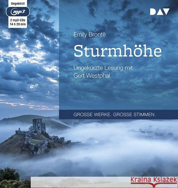 Sturmhöhe, 2 MP3-CDs : Ungekürzte Lesung mit Gert Westphal (2 mp3-CDs), Lesung. MP3 Format Emily, Brontë 9783742406798 Der Audio Verlag, DAV - książka