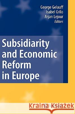 Subsidiarity and Economic Reform in Europe George Gelauff Isabel Grilo Arjan Lejour 9783540772453 Not Avail - książka