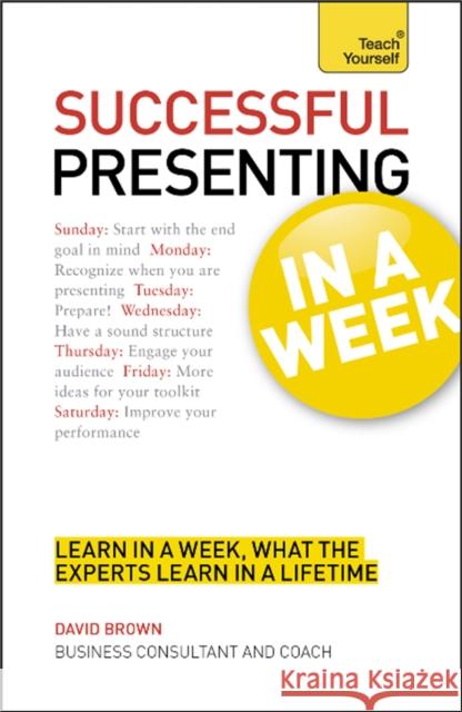 Successful Presenting in a Week: Teach Yourself Malcolm Peel 9781444159707  - książka
