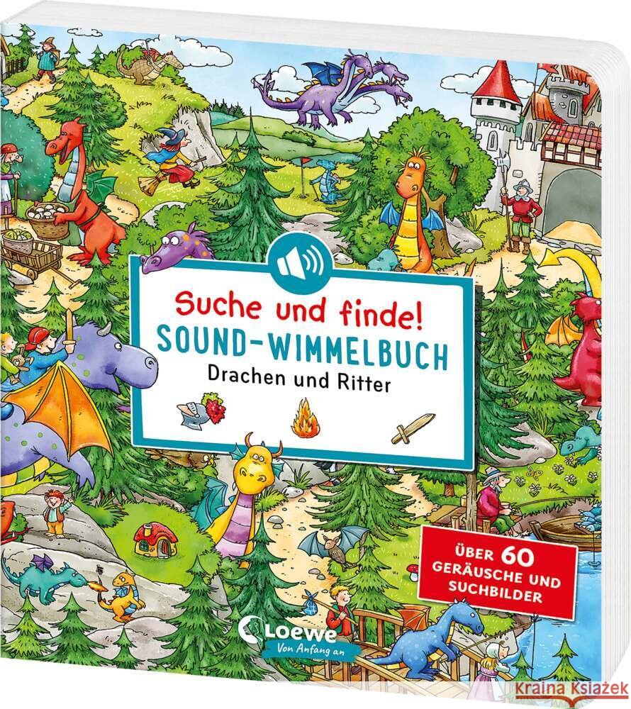 Suche und finde! Sound-Wimmelbuch - Drachen und Ritter  9783743222625 Loewe Verlag - książka