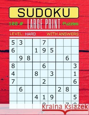 Sudoku 100 Large Print Puzzles Level Hard: Puzzle Book for Adults. Hard Level (Answers Included) Red Wood Panels Cover. Ts Puzzle Press 9781099341342 Independently Published - książka