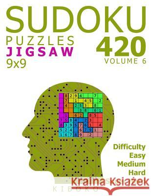 Sudoku Puzzles: 420 Jigsaw Sudoku Puzzles 9x9 (Easy, Medium, Hard, Super Hard), Volume 6 Kiboko 9781986818285 Createspace Independent Publishing Platform - książka