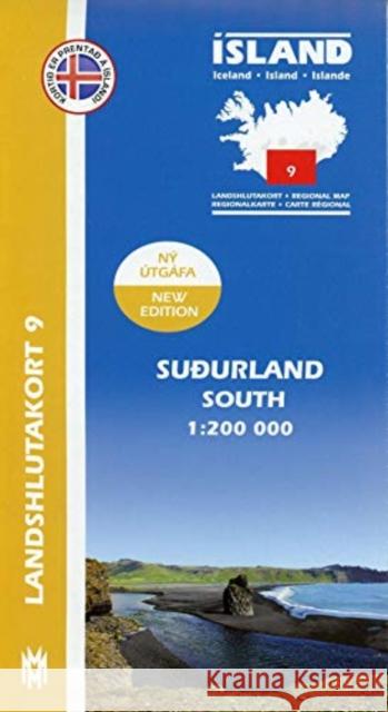 Sudurland South Iceland Map 1: 200 000: Regional map 9: 2014  9789979334569 Mal Og Menning,Iceland - książka